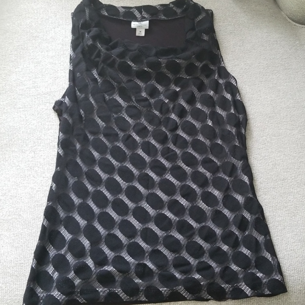 Black sheer overlay grey top